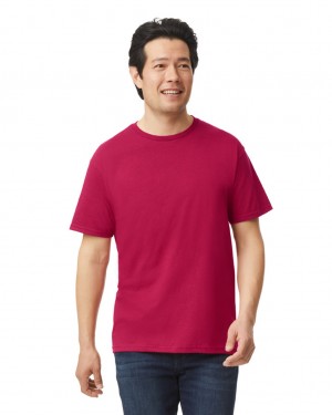 Antique Cherry Red Men's Gildan 64000 T-Shirts | HRAJ75402