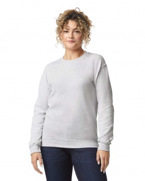 Ash Women's Gildan 18000 Crewneck Sweatshirt | FRVI08364