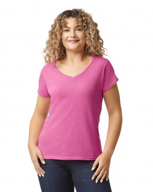 Azalea Women's Gildan 64V00L V-Neck T-Shirts | HXEK59803