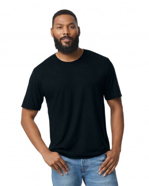 Black Men's Gildan 6750 Tri-Blend T-Shirts | WENY64517