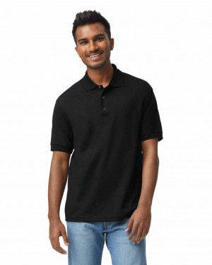 Black Men's Gildan 8800 Polo | SZAR75493