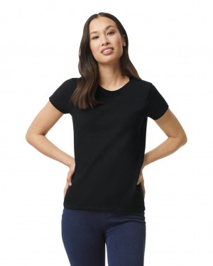 Black Women's Gildan 5000L T-Shirts | OEQS38547