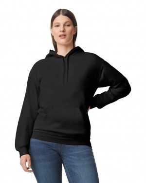 Black Women's Gildan SF500 Midweight Fleece Hoodie | XBET71253