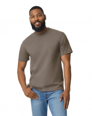 Brown Savana Men's Gildan 65000 Midweight T-Shirts | SEDO06851