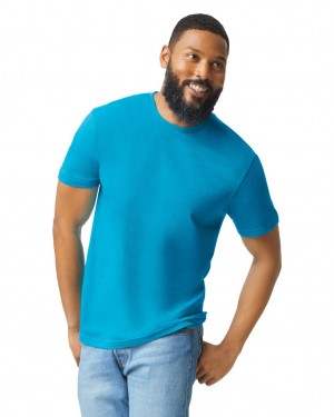 Caribbean Mist Men's Gildan 67000 CVC T-Shirts | DTWH26308