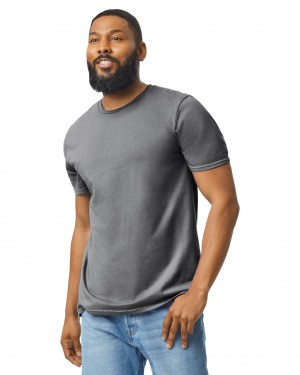 Charcoal Men's Gildan 64000 T-Shirts | SADP34215