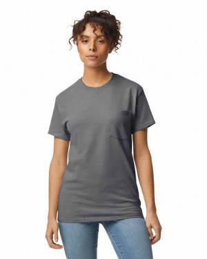 Charcoal Women's Gildan 2300 with Pocket T-Shirts | UIKY79543