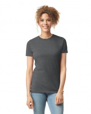 Charcoal Women's Gildan 64000L T-Shirts | AODQ16549