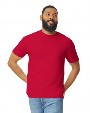 Cherry Red Men's Gildan 64000 T-Shirts | ABNX69701