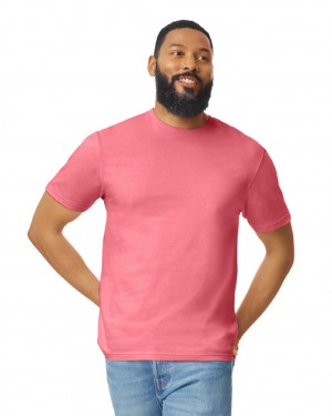 Coral Silk Men's Gildan 64000 T-Shirts | TRHL38104