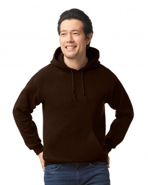 Dark Chocolate Men's Gildan 18500 Hoodie | LWXB76284