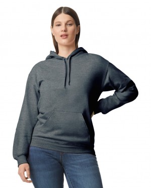 Dark Heather Women's Gildan SF500 Midweight Fleece Hoodie | BPTS96307