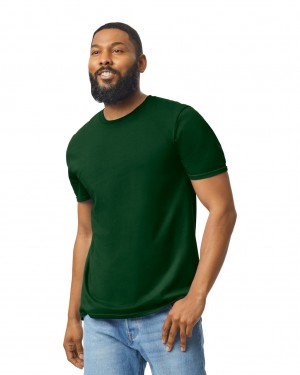 Forest Green Men's Gildan 64000 T-Shirts | EGQA69483