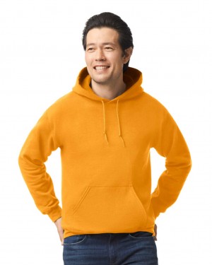 Gold Men's Gildan 18500 Hoodie Sweatshirt | QLVJ38592