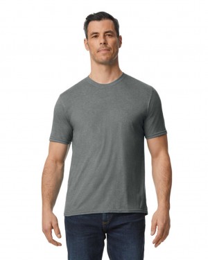 Graphite Heather Men's Gildan 6750 Tri-Blend T-Shirts | NEVY38274