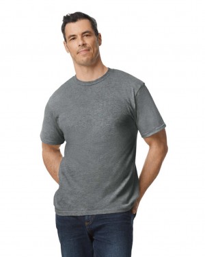 Graphite Heather Men's Gildan H000 T-Shirts | JNTM70569