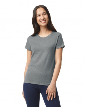 Graphite Heather Women's Gildan 5000L T-Shirts | OMFX48203