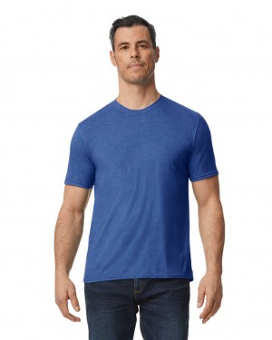 Heather Blue Men's Gildan 6750 Tri-Blend T-Shirts | WVEM97430