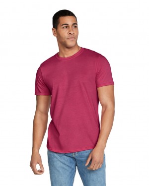 Heather Cardinal Men's Gildan 64000 T-Shirts | JXPL31594