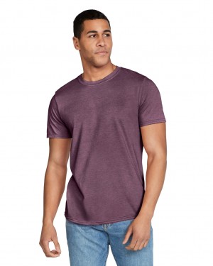 Heather Maroon Men's Gildan 64000 T-Shirts | HPAG15379