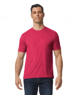 Heather Red Men's Gildan 6750 Tri-Blend T-Shirts | OEPG40895