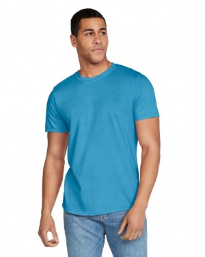 Heather Sapphire Men's Gildan 64000 T-Shirts | XNVL46027