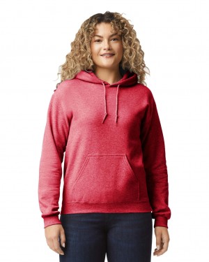 Heather Sport Dark Red Women's Gildan 18500 Hoodie Sweatshirt | LFZV45762