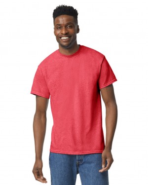 Heather Sport Scarlet Red Men's Gildan 8000 T-Shirts | ORNZ26315