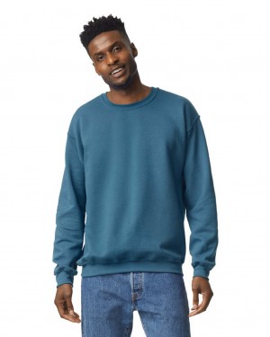 Indigo Blue Men's Gildan 18000 Crewneck Sweatshirt | GCOI96324