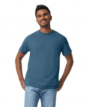 Indigo Blue Men's Gildan 5000 T-Shirts | TJRZ31485