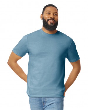 Indigo Blue Men's Gildan 64000 T-Shirts | MSJE82651