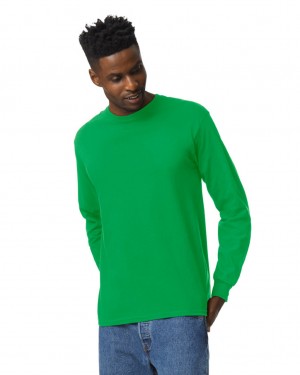 Irish Green Men's Gildan 2400 Long Sleeve T-Shirts | PUME07398