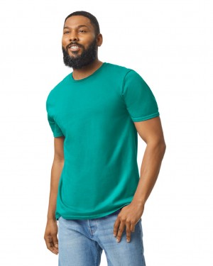 Jade Dome Men's Gildan 64000 T-Shirts | CKVG57369