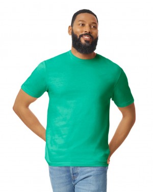 Kelly Green Men's Gildan 64000 T-Shirts | CWML85061