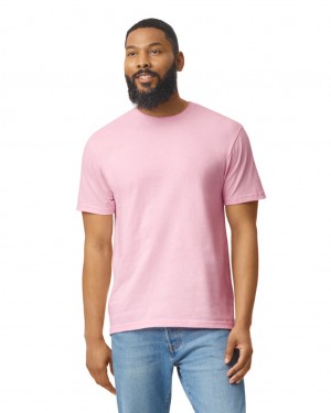 Light Pink Men's Gildan 64000 T-Shirts | JUOS84196