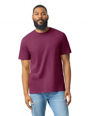 Maroon Mist Men's Gildan 67000 CVC T-Shirts | GKFS54830