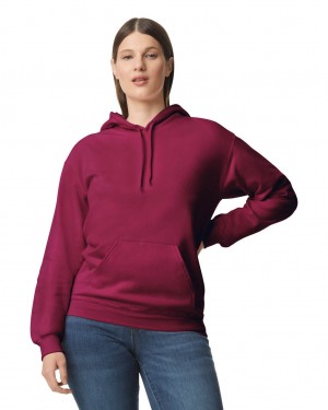 Maroon Women's Gildan SF500 Midweight Fleece Hoodie | RCVN50318