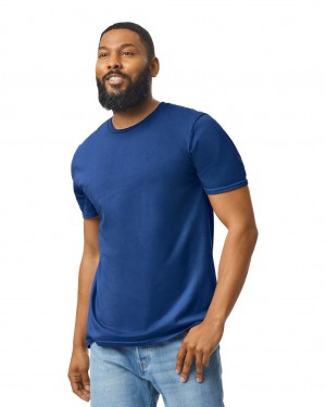 Metro Blue Men's Gildan 64000 T-Shirts | PXCK59246