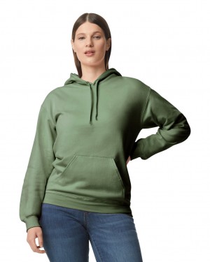 Military Green Women's Gildan SF500 Midweight Fleece Hoodie | HWQJ74281