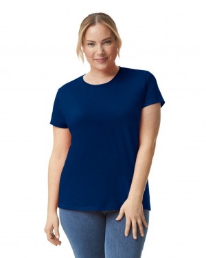 Navy Women's Gildan 880 T-Shirts | JMZP63495