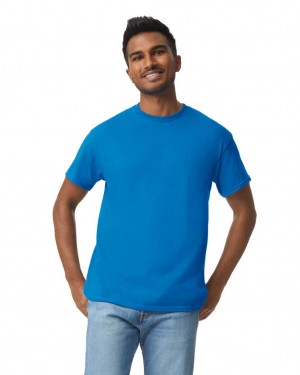 Neon Blue Men's Gildan 5000 T-Shirts | TSEV36418