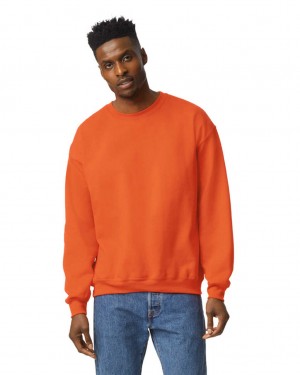 Orange Men's Gildan 18000 Crewneck Sweatshirt | STFL26043