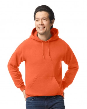 Orange Men's Gildan 18500 Hoodie Sweatshirt | JMRP56103