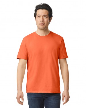 Orange Men's Gildan 64000 T-Shirts | IUBR91065