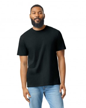 Pitch Black Mist Men's Gildan 67000 CVC T-Shirts | HSME18429