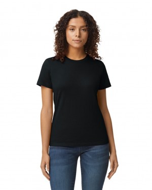 Pitch Black Women's Gildan 65000L Midweight T-Shirts | USTF29753