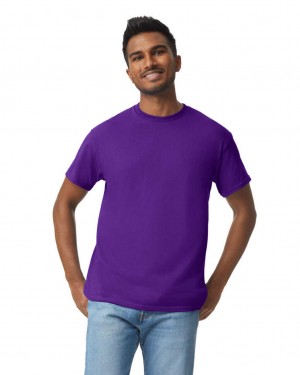 Purple Men's Gildan 5000 T-Shirts | LHWY71589