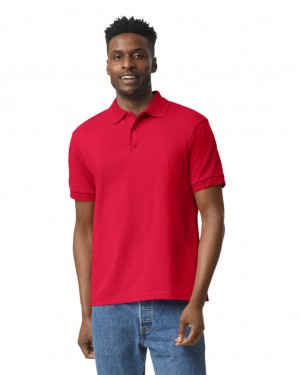 Red Men's Gildan 8800 Polo | ISJX94327