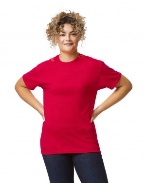 Red Women's Gildan 8000 T-Shirts | GKWJ76981