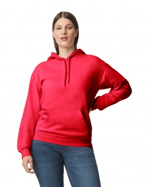 Red Women's Gildan SF500 Midweight Fleece Hoodie | ENHP18925